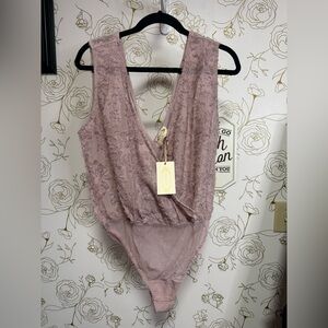 Joyfolie Pink Lace Shapewear Bodysuit